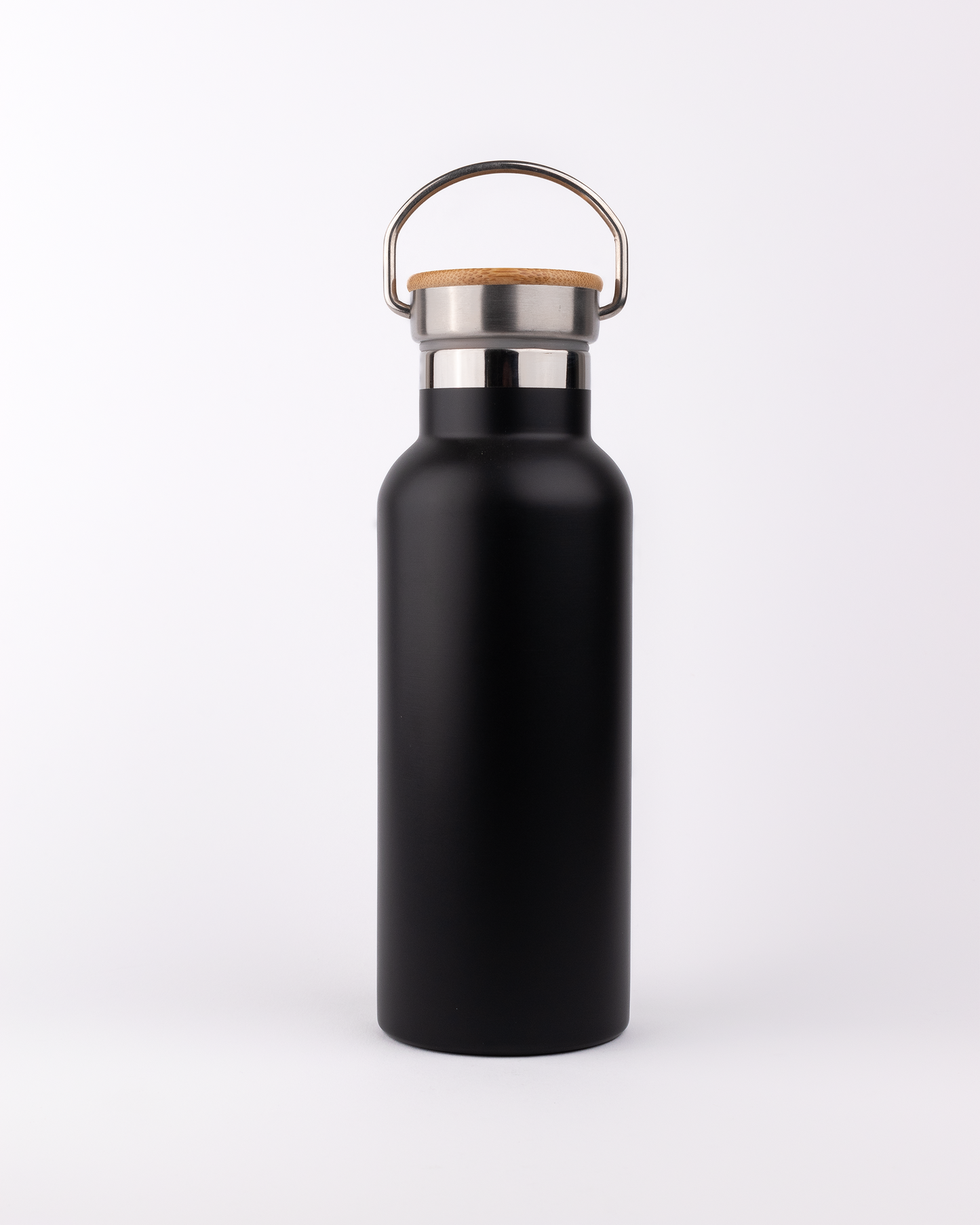 Black Stainless Steel Bamboo lid Bottle