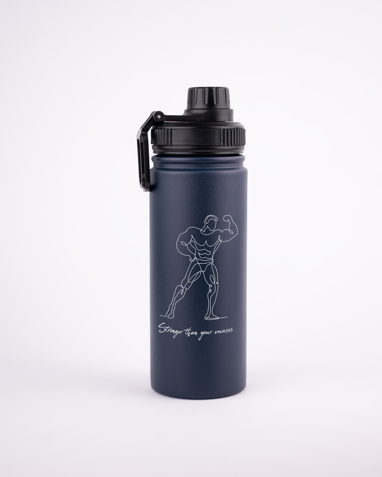 Stainless Steel Navy Blue 500ml Bottle - Arnold