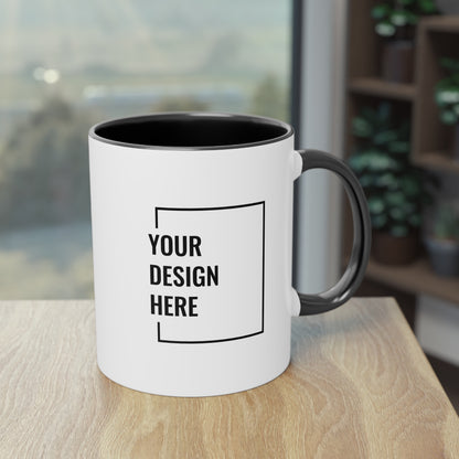 Custom Personalized Two-Tone Coffee Mug, (330ml / 11oz )