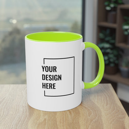 Custom Personalized Two-Tone Coffee Mug, (330ml / 11oz )