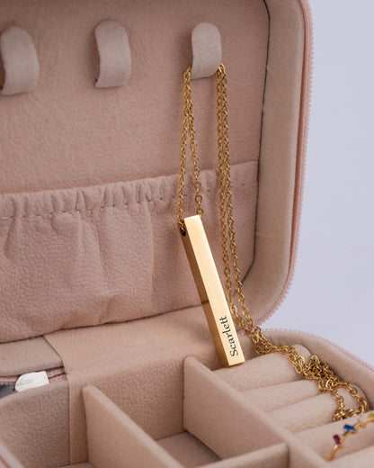 Stainless Steel Golden Bar Necklace