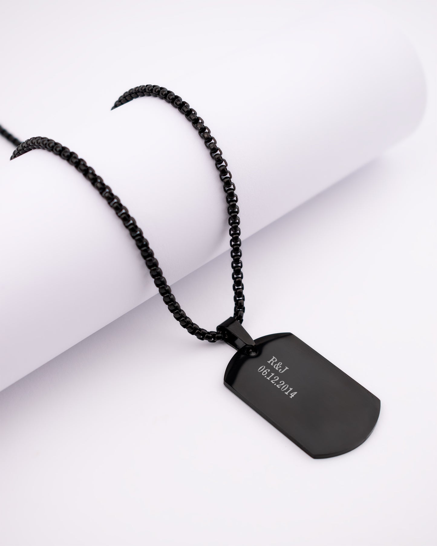 Black Man Stainless Steel Militar Necklace