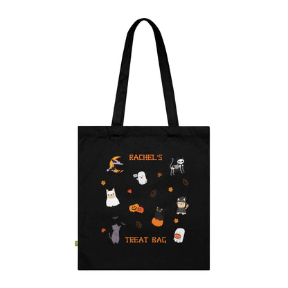 Kids Personalized Halloween Figures Black Tote Bag