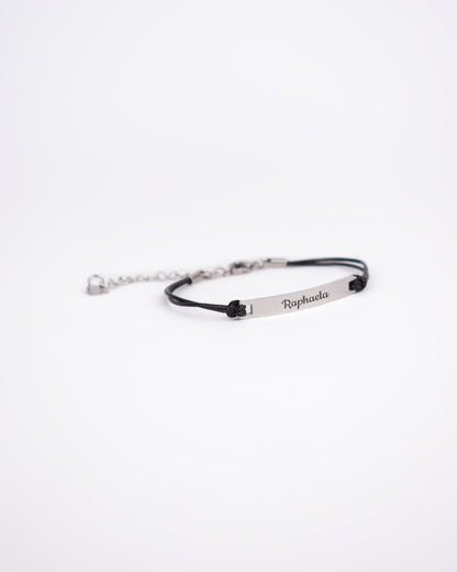 Stainless Steel Black Cord Bracelet