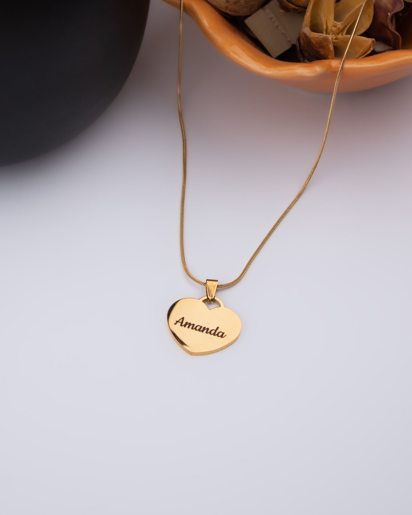 Stainless Steel Golden Heart Necklace