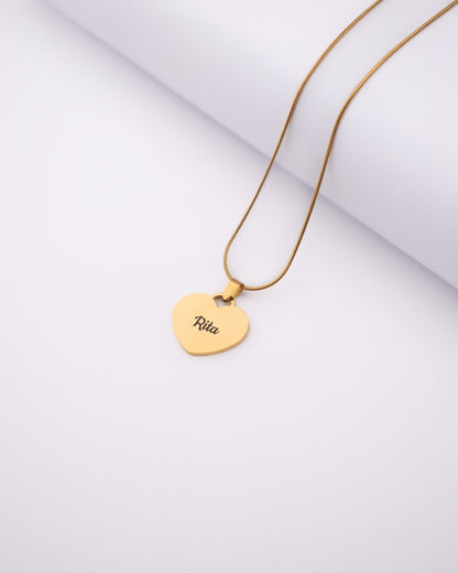 Stainless Steel Golden Heart Necklace