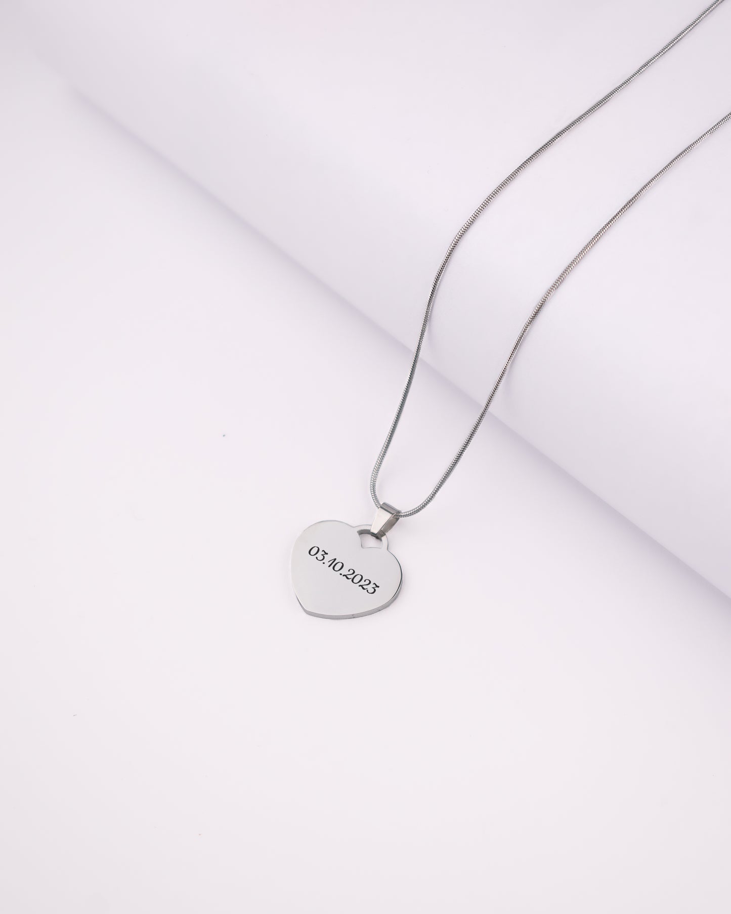 Stainless Steel Silver Heart Necklace