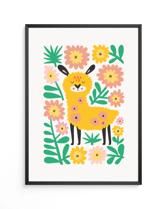 Bloomy Llama - Poster