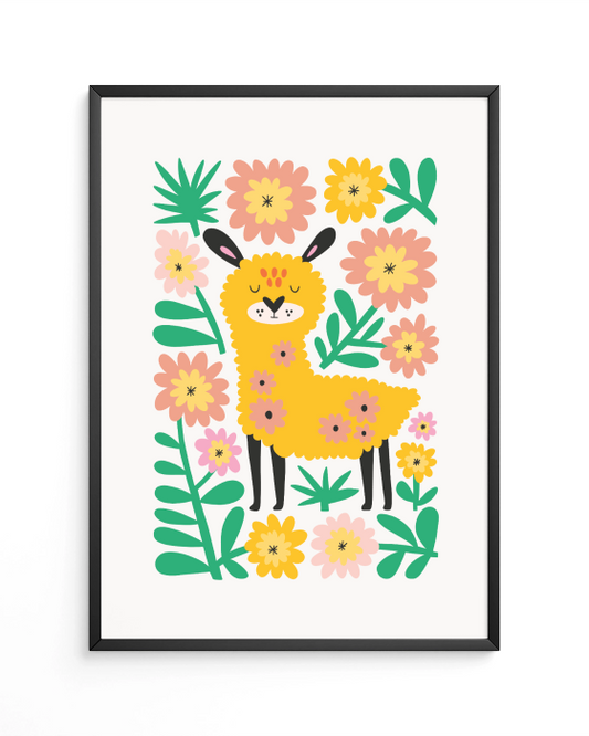 Bloomy Llama - Poster