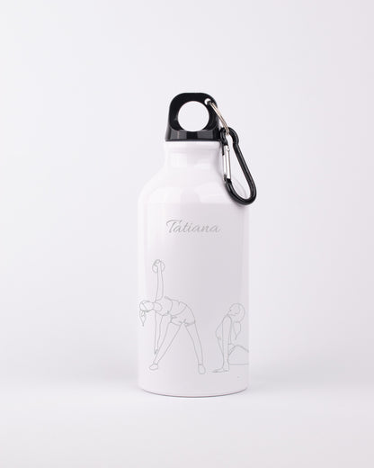 White 400ml Bottle - Woman Yoga