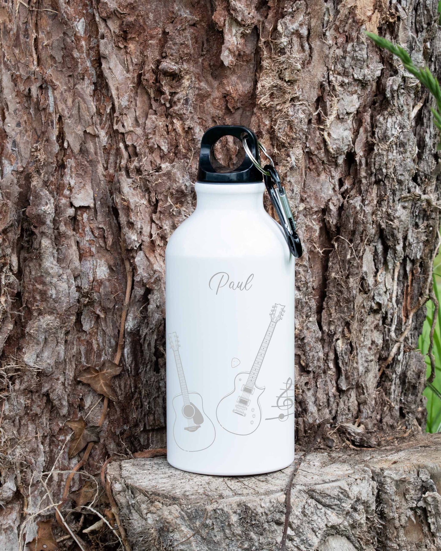 White 400ml Bottle - Guitar