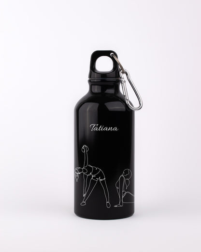 Black 400ml Bottle - Woman Yoga