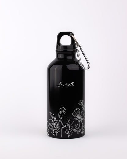 Black 400ml Bottle - Floral