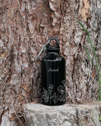 Black 400ml Bottle - Floral