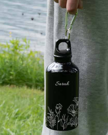 Black 400ml Bottle - Floral