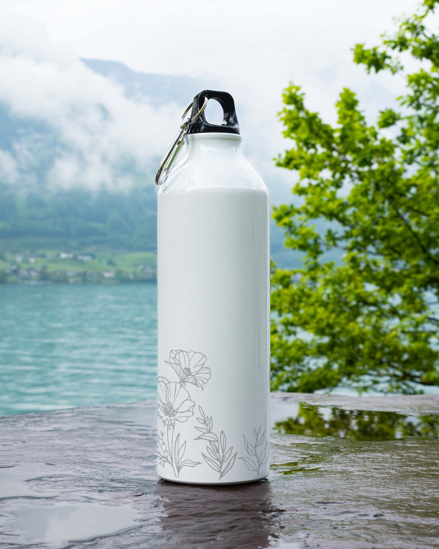 White 750ml Bottle - Floral