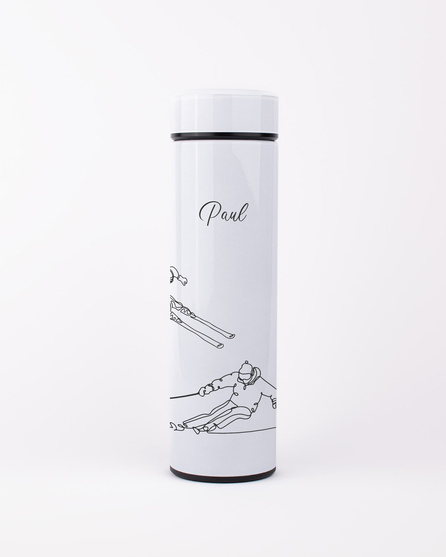 White Stainless Steel Thermal Bottle - Ski Athletes