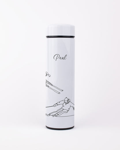 White Stainless Steel Thermal Bottle - Ski Athletes