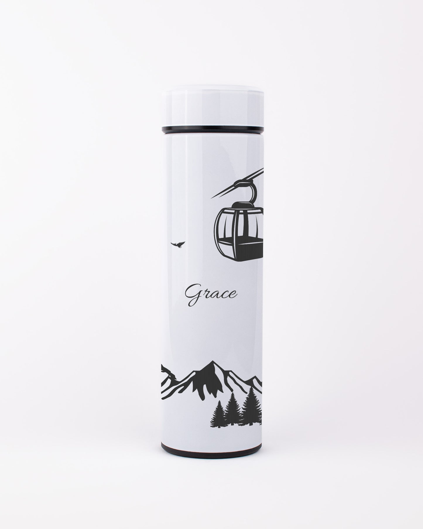 White Stainless Steel Thermal Bottle - Mountain Adventure