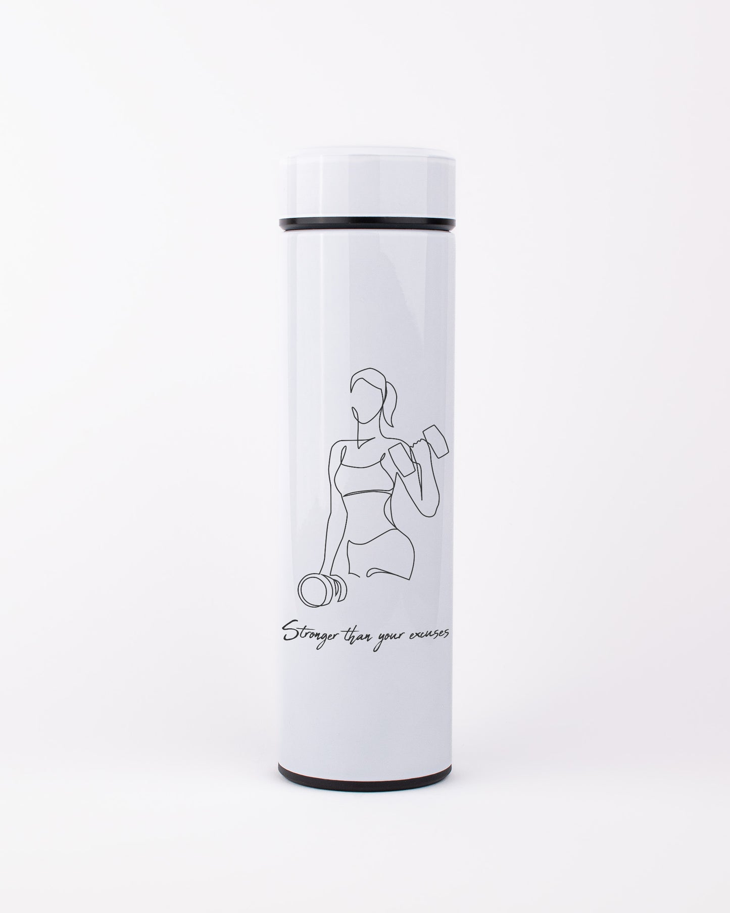 White Stainless Steel Thermal Bottle - Strong Woman