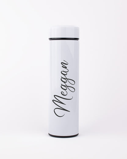 White Stainless Steel Thermal Bottle - Just Name