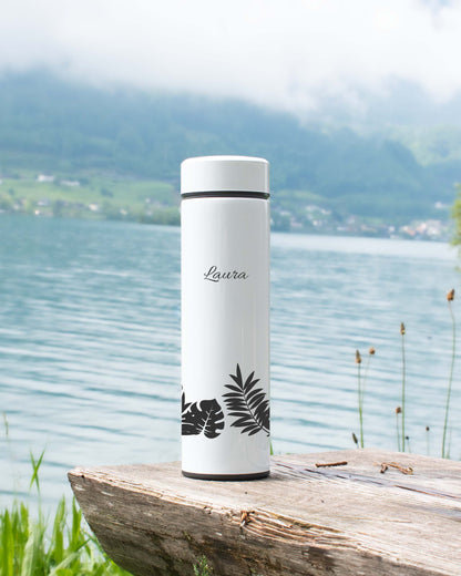 White Stainless Steel Thermal Bottle - Enjoy Life