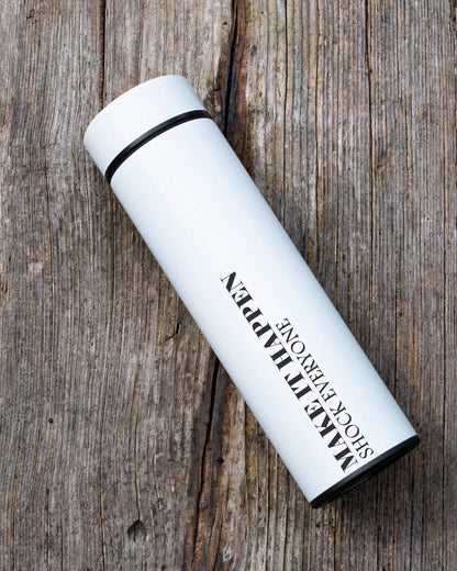 White Stainless Steel Thermal Bottle - Make it Happen