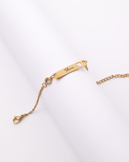 Stainless Steel Golden Heart Stone Limited Edition Bracelet