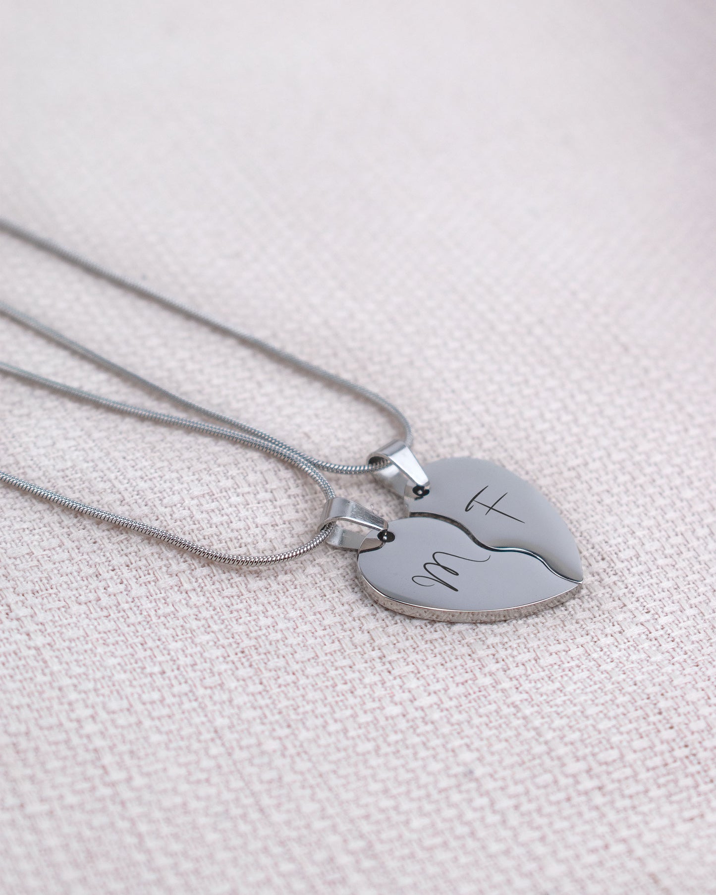 Gray Personalised and engraved Jewellery, stainless steel heart necklace