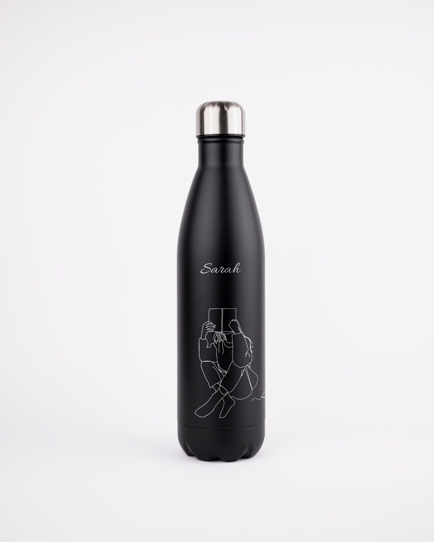 Black Stainless Steel Thermal Bottle - Books