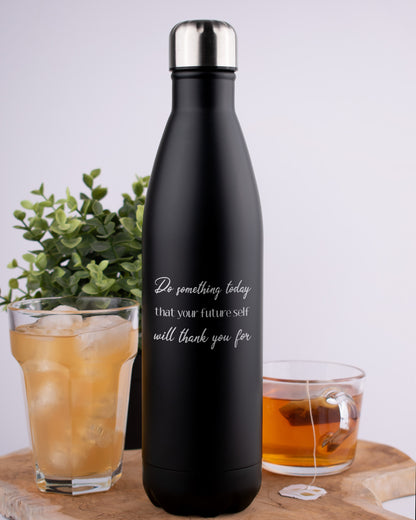 Black Stainless Steel Thermal Bottle - Do Something Today