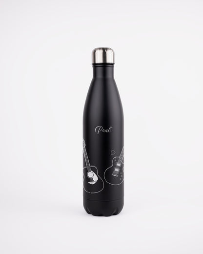 Black Stainless Steel Thermal Bottle - Guitars