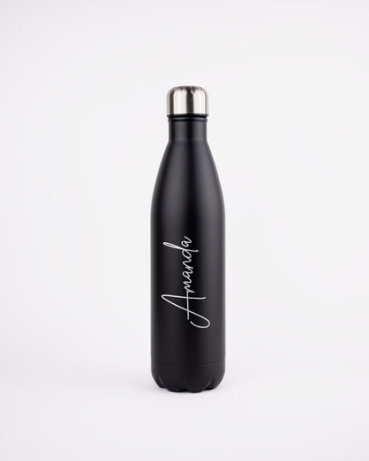 Black Stainless Steel Thermal Bottle - Just Name