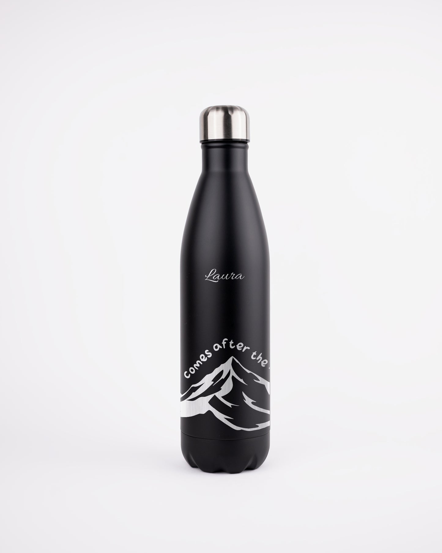 Black Stainless Steel Thermal Bottle - Mountain Quote