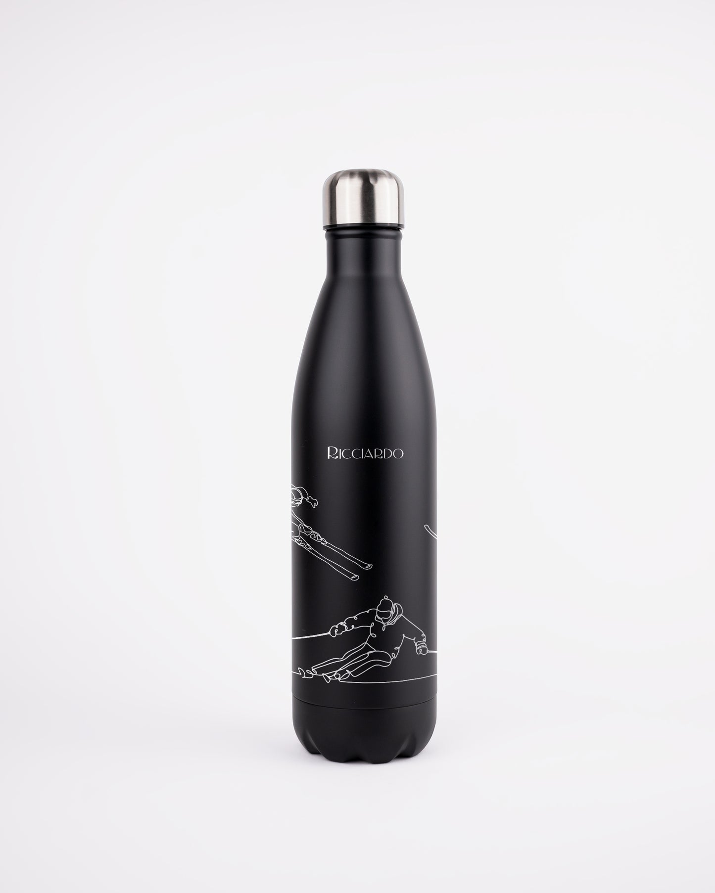 Black Stainless Steel Thermal Bottle - Ski Athletes