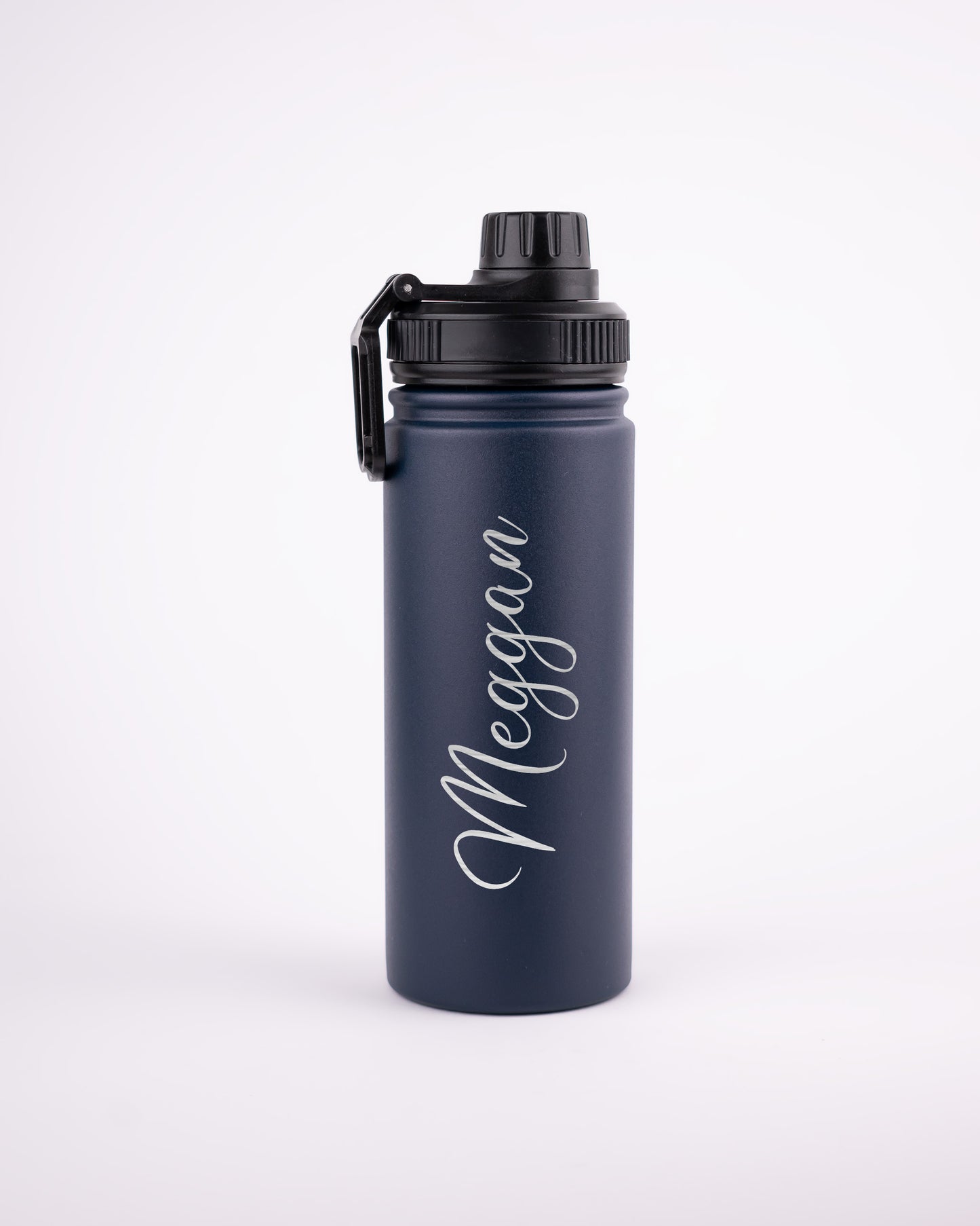 Stainless Steel Navy Blue 500ml Bottle -  Just Name