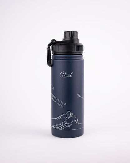 Stainless Steel Navy Blue 500ml Bottle - Ski Athletes