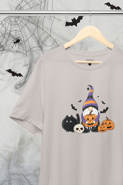 T-Shirt Halloween Gnom and Cat