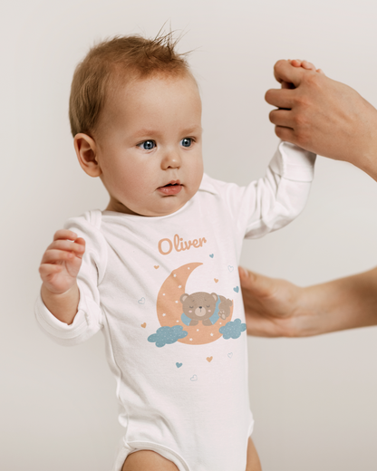 Bear On The Moon - Long Sleeve Bodysuit