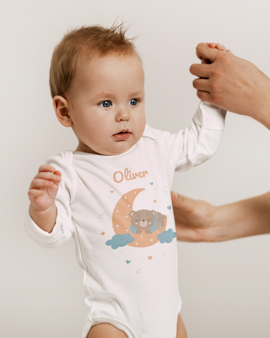Bear On The Moon - Long Sleeve Bodysuit