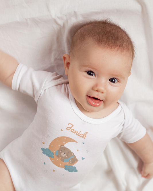 Bear On The Moon - Short Sleeve Bodysuit