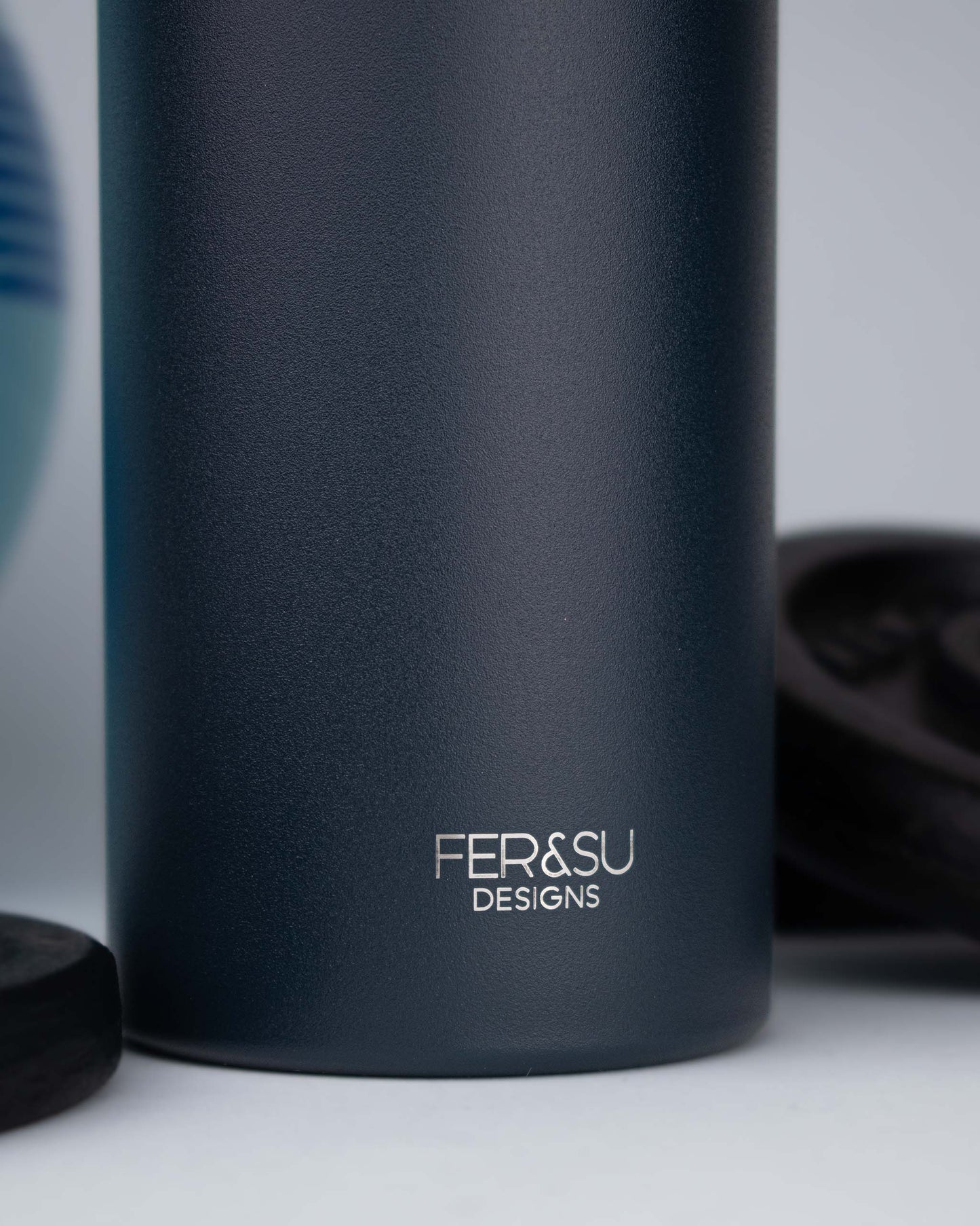 Stainless Steel Navy Blue 500ml Bottle -  Floral