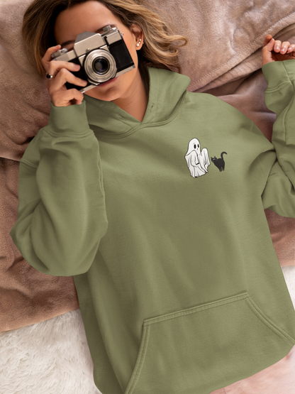 Black Cat Ghost Halloween Hoodie