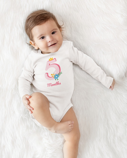 Flower Number - Long Sleeve Bodysuit