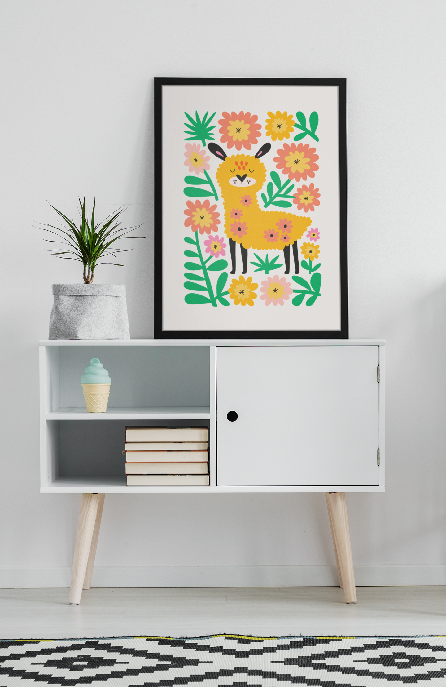 Bloomy Llama - Poster