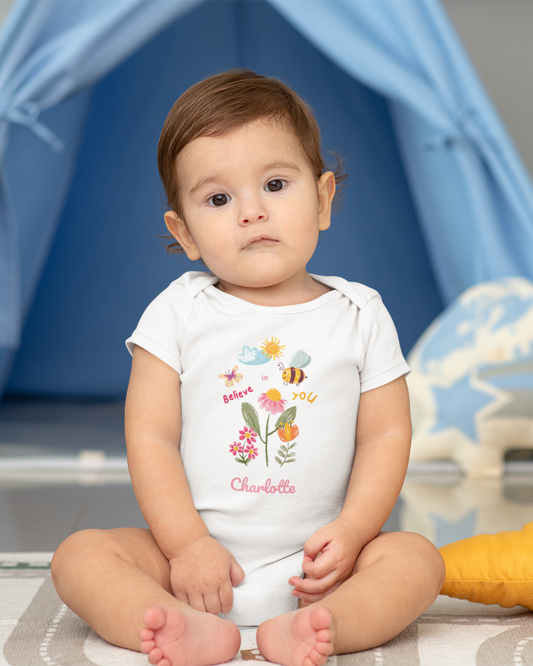Custom Name - Organic Short Sleeve Bodysuit