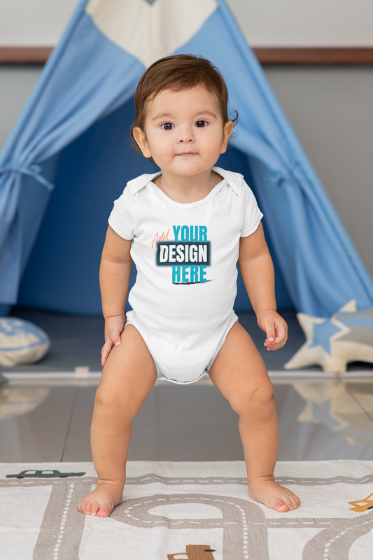 Organic Baby Short Sleeve Bodysuit - Embroidery