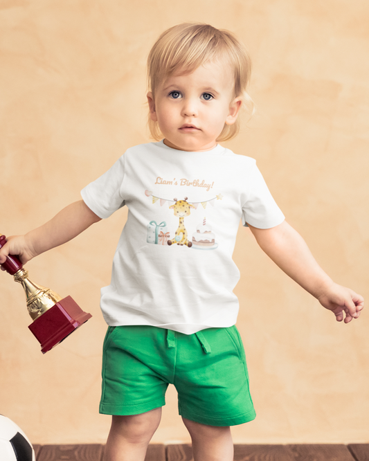 Birthday Giraffe Party - Baby Crewneck Unisex T-Shirt