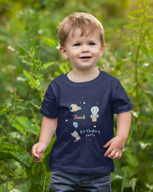 Birthday Cat Ballon Party - Baby Crewneck Unisex T-Shirt