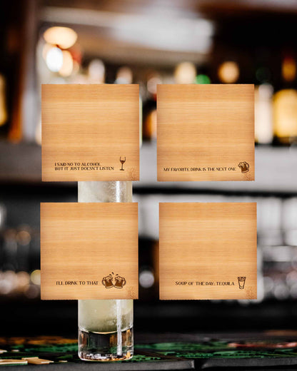 Drinks Quotes Coaster Set